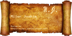 Miler Joakim névjegykártya